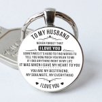 To My Husband Time Gem Key Chain Fashion Creative Letter Key Chain Small Gift Ornament Bag Purse Charm Accessories
