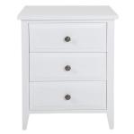 Hampton White Bedside Table 3 Drawer