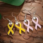 Retro Exquisite Heart Ribbon Design Enamel Dangle Earrings Alloy Jewelry Delicate Gift For Women Girls