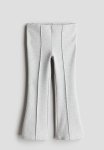 Flared Ponte Di Roma Leggings - Light Grey Marl