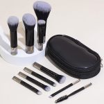Portable On The Go Makeup Brush Set Coshine 10PCS Easy-taken MINI Full Complete Function Cosmetic Brushes Kit With Brush Pouch B