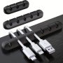 1pc 3/5/7 Slots Cable Holder Clips Cable Management Cord Organizer Clips Silicone Self Adhesive For Desktop USB Charging Cable Nightstand Power Cord Mouse Cable