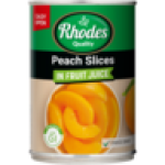 Rhodes Peach Slices In Fruit Juice 410G