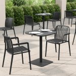 Haley Square Bistro Table - 60CM - Black Grey - Light Grey