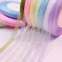 1 Roll 50YARDS 10MM Organza Ribbon For Handmade Bow Craft Wedding Christmas Decoration Diy Card Gift Wrapping Ribbons For Bouquets Craft Supplies Fabric Handmade