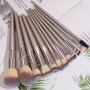 12PCS Champagne Golden Makeup Brushes Set Eye Shadow Eyeshadow Brushes Foundation Extension Make Up Brush Kits