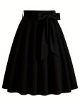 Retro A-line Skirt Bowknot Front Skirt For Party Performance Every Day Women's Clothing