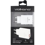 Volkano Quad Series 2 35W Fast Charging Wall Charger - White