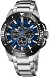 Festina Stainless Steel Strap Silver-black-blue Dial Men's Watch F20641 2
