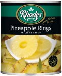 Rhodes Pineapple Rings In Light Syrup Fruits
