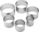 6 Pack Stainless Steel Round Cake Mold Set Mousse Mold Cake Ring Stainless Steel Cake Mould 6