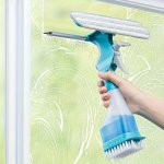 4-IN-1 Multipurpose Window Cleaner Brush Set Non-electric Manual Glass Cleaning Tool With Spray Bottle Scrubber Squeegee & Micro