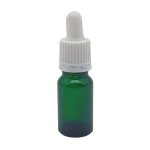 10ML Green Glass Aromatherapy Bottle With Pipette - White 18 60