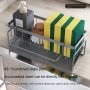 Space-saving Kitchen Sink Organizer - Durable Plastic Caddy With Drain Tray For Soap Sponges & Dish Brushes