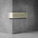 House Number & Mailbox D02 - 350H X 600D X 2000W Matt Silver Warm White
