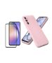 Silicone Phone Case & Screen Protector Combo For Samsung Galaxy A34-PINK