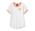 Women’s Screamin’ Eagle Ringer Tee – Bright White