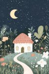 House At Night 1 - Wall Art Print - A1