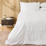 Lattice 400 Thread Count 100% Cotton Embroidered Duvetcoverset White - Super King 260X240CM