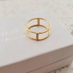 Calyssa Gold Plated 925 Sterling Silver Ring - Size 6