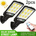 2PCS 2200W Outdoor Solar Light Motion Sensor LED Street Light Pathway Light Garden Light With Remote Control LED Wall Light Suit