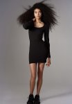 Ribbed Bodycon Dress - Black