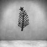 Christmas Tree Wall Art D03 - 800MM Black