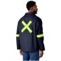 Artisan Premium 100% Cotton Jacket - Reflective Arms & Back - Yellow Tape - Royal Blue / 5XL