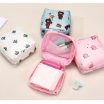 Waterproof Polyester Cosmetic Bags For Women Unscented Travel Makeup Pouch Multifunctional Menstrual Sanitary Napkin Organizer W