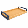 Premium Bamboo Serving Tray With Metal Handles