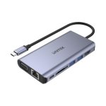 UNITEK D1019B USB3.1 Type-c 8-IN-1 Port Replicator With 100W Power