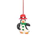 Christmas Penguin Decoration Hang Green Tie