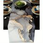 Marble Design Polyester Table Runner - Woven Non-slip Rectangular Decorative Polyester Table Cover For Dining Kitchen Bedroom Thanksgiving Halloween - Jit 1PC