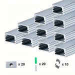 10PCS 6PCS U Shape Aluminum LED Strip Channel - Easy Installation Kit For LED Strips - Indoor Lighting - No Light Strip Include