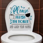 1PC Toilet Sticker Flush The Toilet Slogan Decal Toilet Decoration Self-adhesive Wallpaper For Bedroom Toilet Decoration Living
