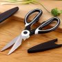 1PC Multifunctional Stainless Steel Kitchen Scissors Heavy-duty Food Shears For Cutting Poultry Fish Meat Pizza With Built-in Nutcracker And Bottle Opener