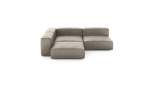 Three Module Corner Sofa - Leather - Beige - 241CM X 241CM