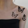 3D Stereo Black And White Butterfly Temporary Tattoo Sticker Small Shoulder Arm Chest Body Art Durable Waterproof Realistic Fake Tattoo Female Dance Party Makeup Tool