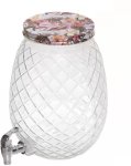 5.5L Diamond Cut Design Glass Bottled Water Dispenser
