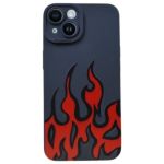 Striking Flame Pattern Phone Case Compatible With Phone 14 - Black