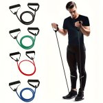 1PC 5 Levels Yoga Resistance Bands With Handles Fitness Stretching Rope For Home Workouts And Strength Training Pilates Body Sha