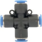 Aircraft Pu Hose Fitting 4 Way Connector 10MM