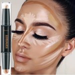 Skyvii 2-IN-1 Contour Stick Duo Waterproof Highlighter & Bronzer Face Contouring Makeup With Medium Coverage Natural & Radiant E