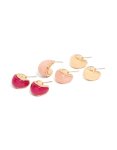 Goldair Gold Cream & Pink Acrylic Bubble Hoop Earrings 3-PACK