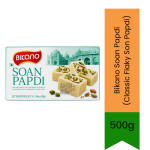 Soan Papdi Classic Flaky Son Papdi 500G Value Pack - Layered Melt-in-mouth Sugar Candy Premium Golden Festive Indian Mithai Box