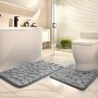 Soft And Absorbent Stone-printed Bath Mat Set - 25D Thick Non-slip Machine Washable Luxurious Memory Foam Bath Mats With Ergonomic Design - Quick-drying Suitable