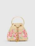 Tallulah Flower Metal Handle Clutch - 0 Weave pink