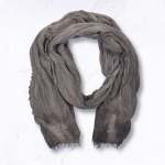 Overdyed Raw-edge Scarf - Grey Free