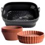 Air Fryer Basket - Square Silicone Combo - 11 Pack