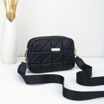 Girl's Fashion Solid Color Twill Print Crossbody Bag With Adjustable Strap And Zipper Closure Casual Commuting Sling Bag For Tra